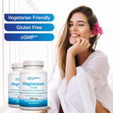 P Puregen Labs Magnesium Supplement 400mg with measuring scoop