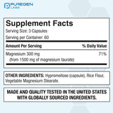 P Puregen Labs Magnesium Taurate 1500mg capsule bottle side view