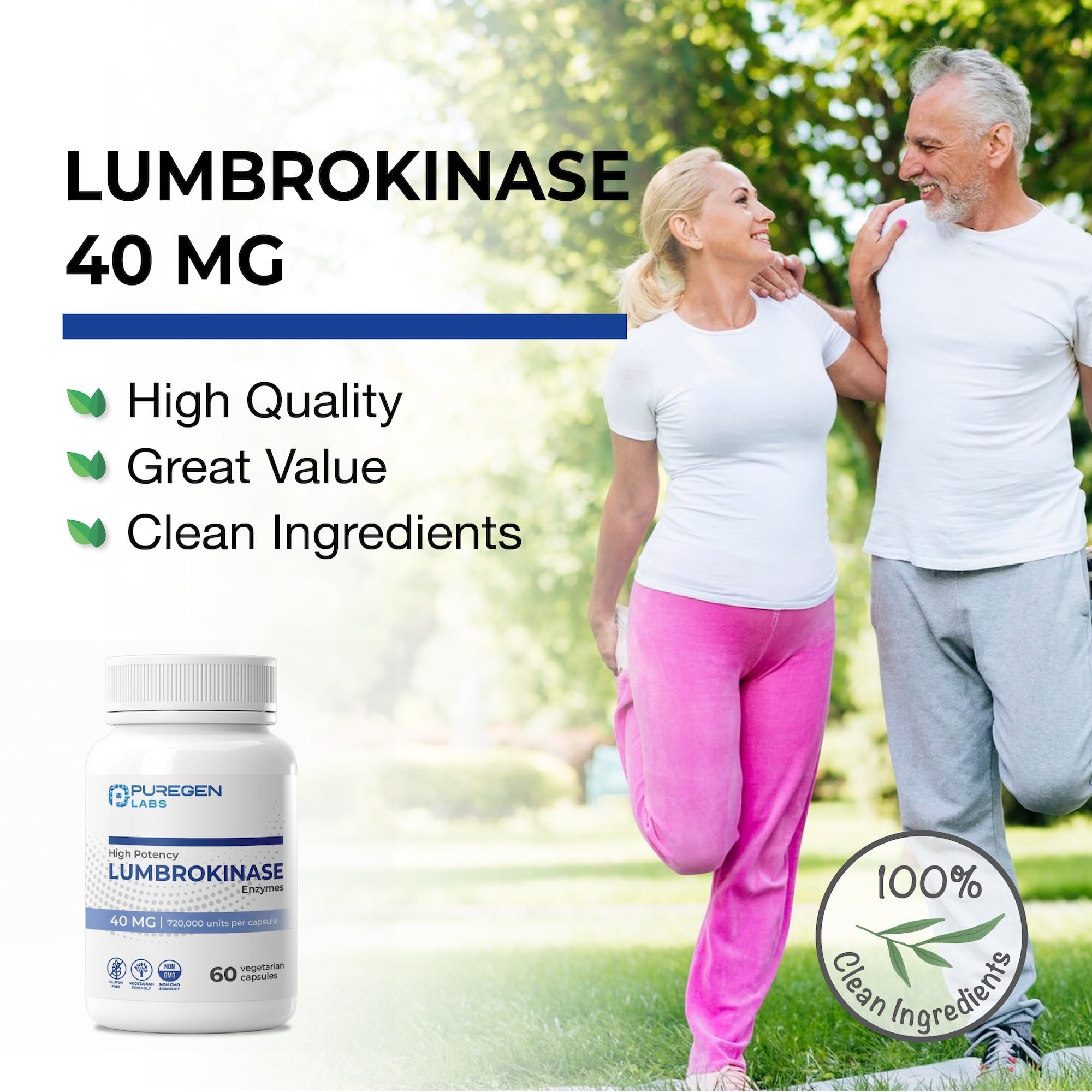 P Puregen Labs Multi-Enzyme Supplement displayed on a wooden table