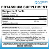 P Puregen Labs Potassium Bicarbonate Supplement side view