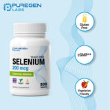 P Puregen Labs Selenium Supplement 500 vegetarian tablets