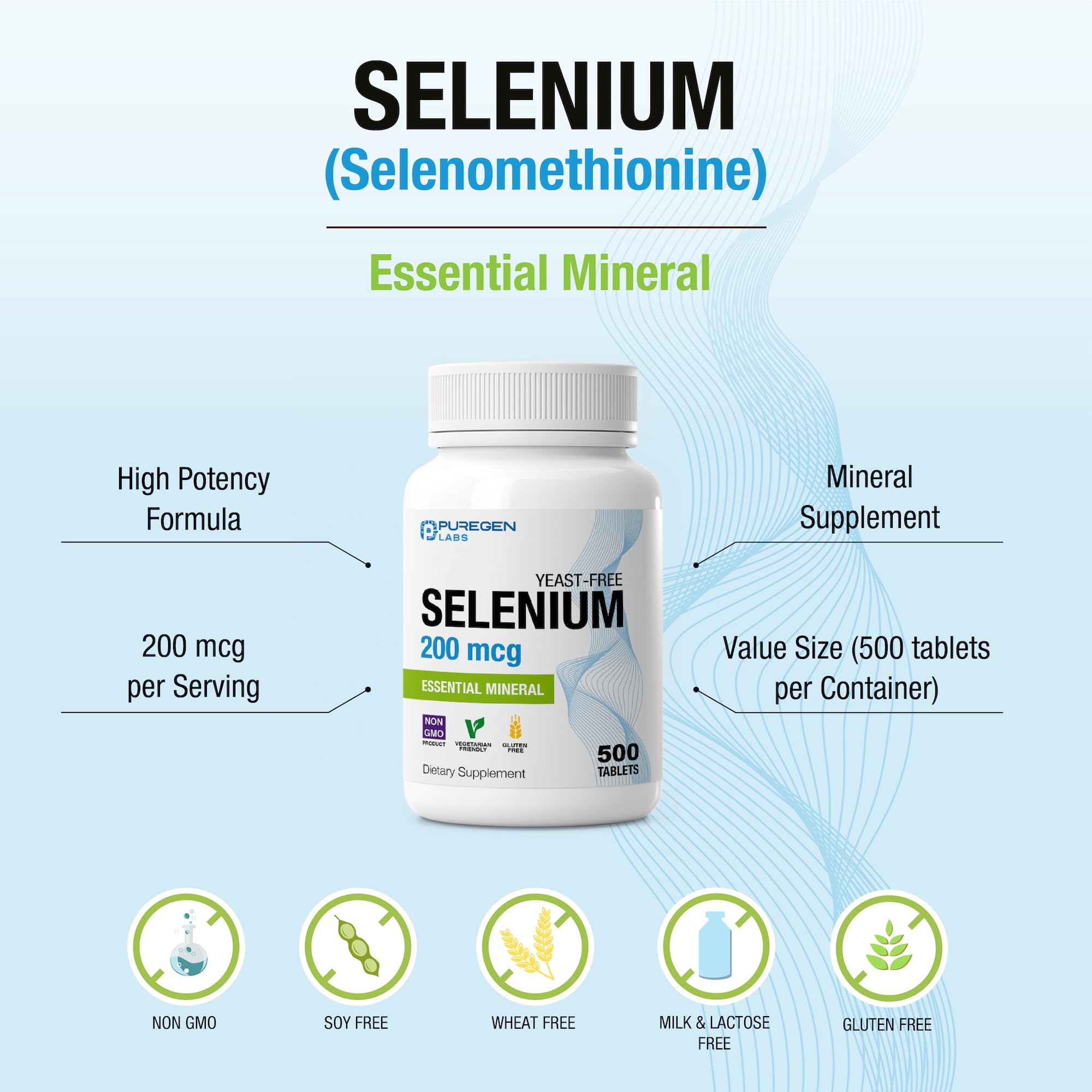 P Puregen Labs Selenium Supplement dosage instructions