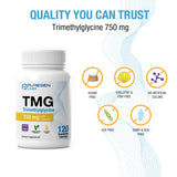 P Puregen Labs Trimethylglycine 750mg capsules on a white background