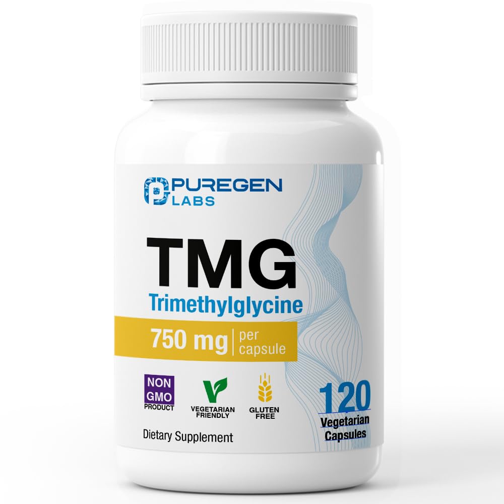 P Puregen Labs Trimethylglycine 750mg supplement front view