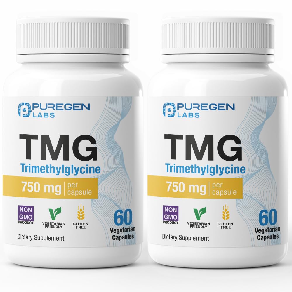 P Puregen Labs Trimethylglycine 750mg Vegetarian Capsules front view