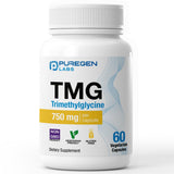 P Puregen Labs Trimethylglycine 750mg Vegetarian Capsules front view