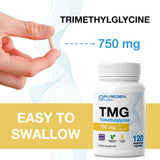 P Puregen Labs Trimethylglycine capsules with nutritional information