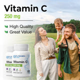 P Puregen Labs Vitamin C 250mg supplement with ingredients list