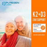 P Puregen Labs Vitamin D3 & K2 Capsules bottle top