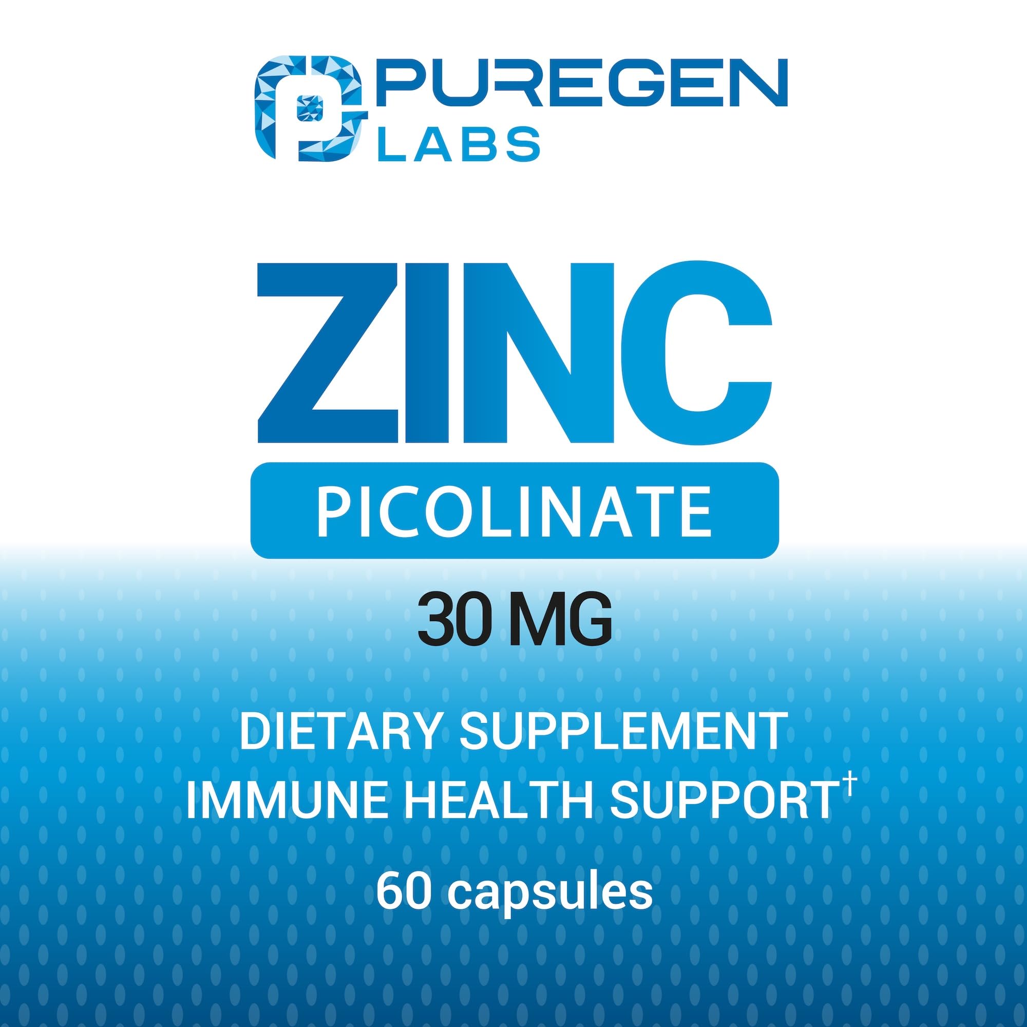 P Puregen Labs Zinc Picolinate 50g supplement side view