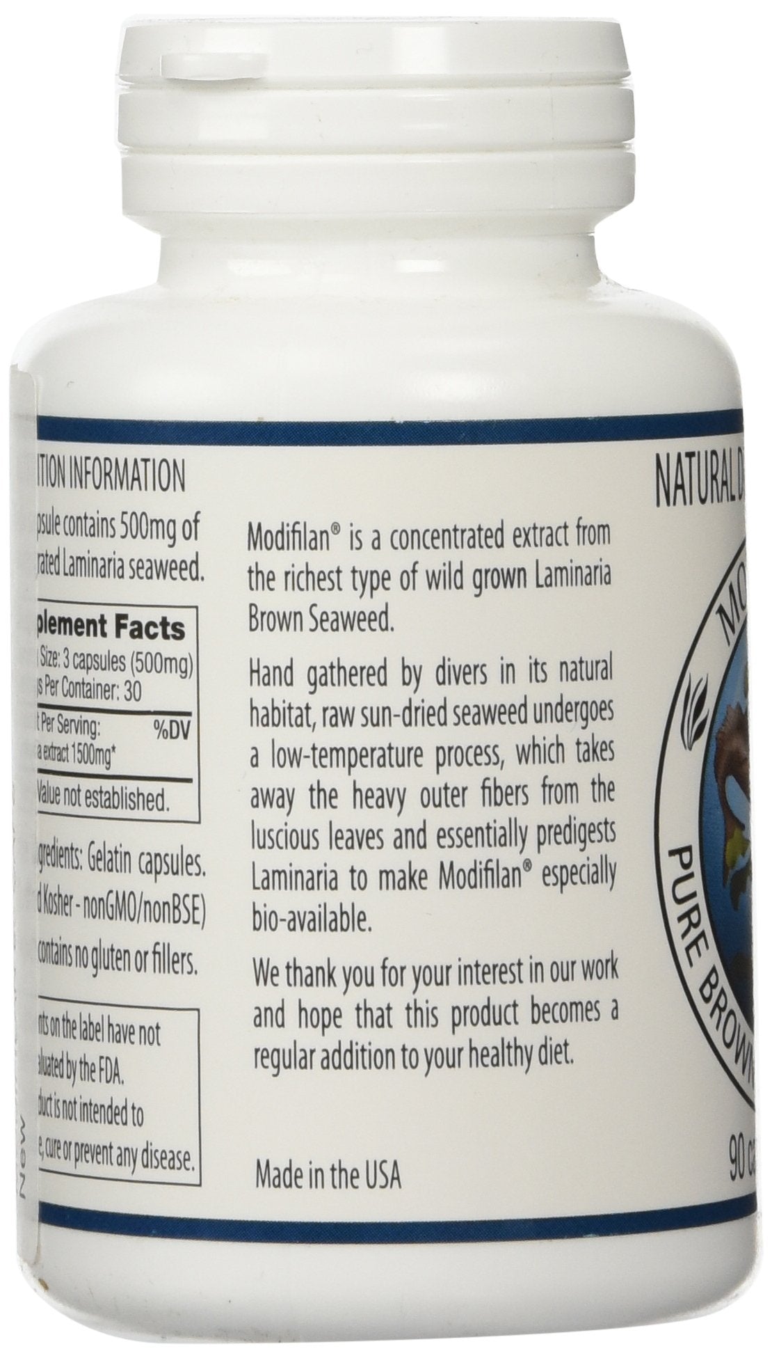 Pacific Standard Distributors Modifilan packaging with nutritional information