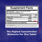 Pack of 120 Melatonin Chewable Tablets with natural berry flavour