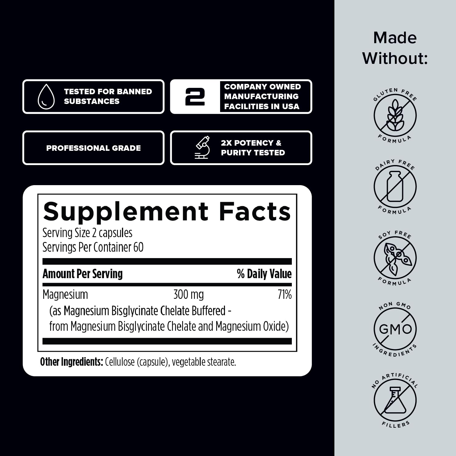Packaging of Designs for Sport Magnesium Bisglycinate Chelate 150mg capsules