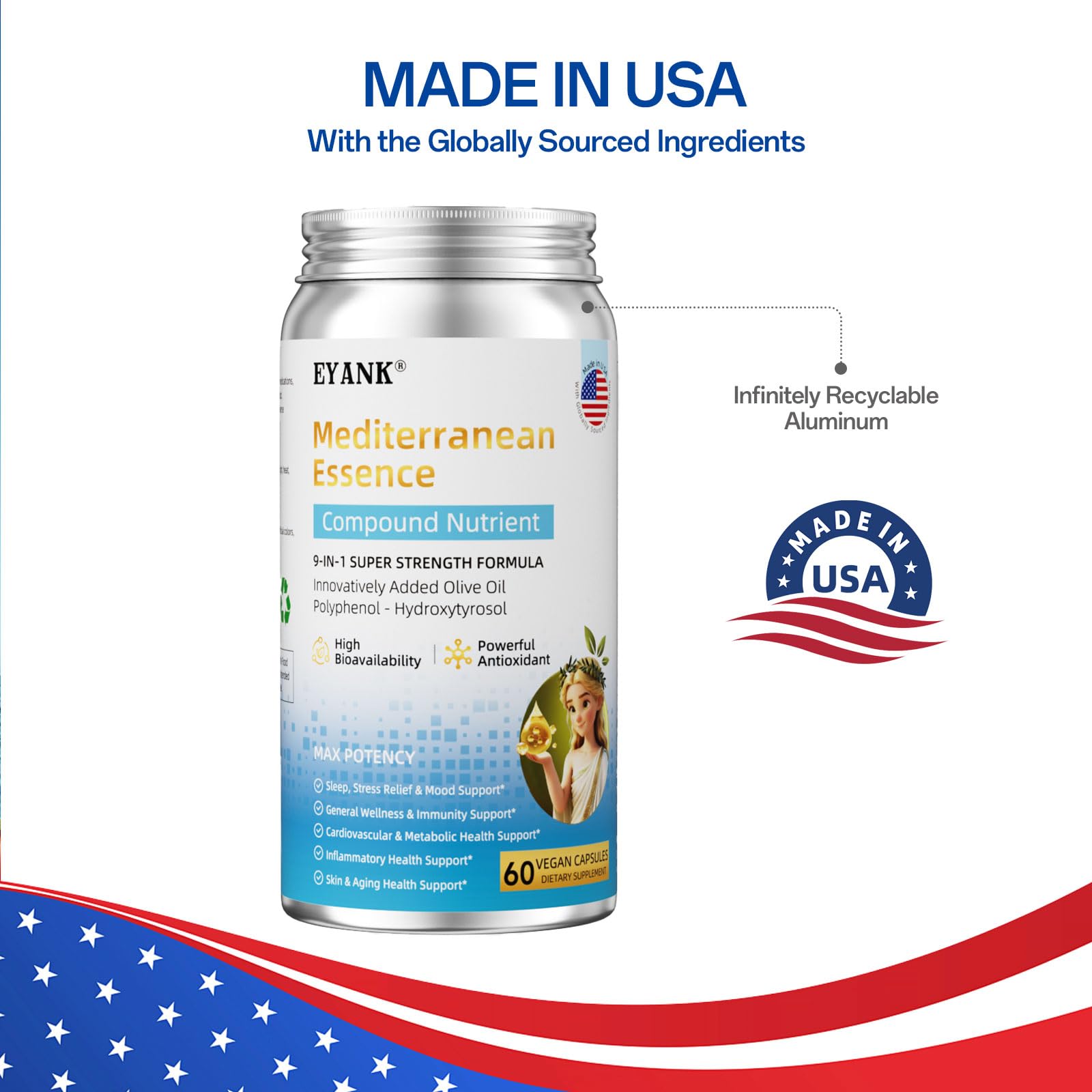 Packaging of EYANK Olive Leaf Extract showing dosage information