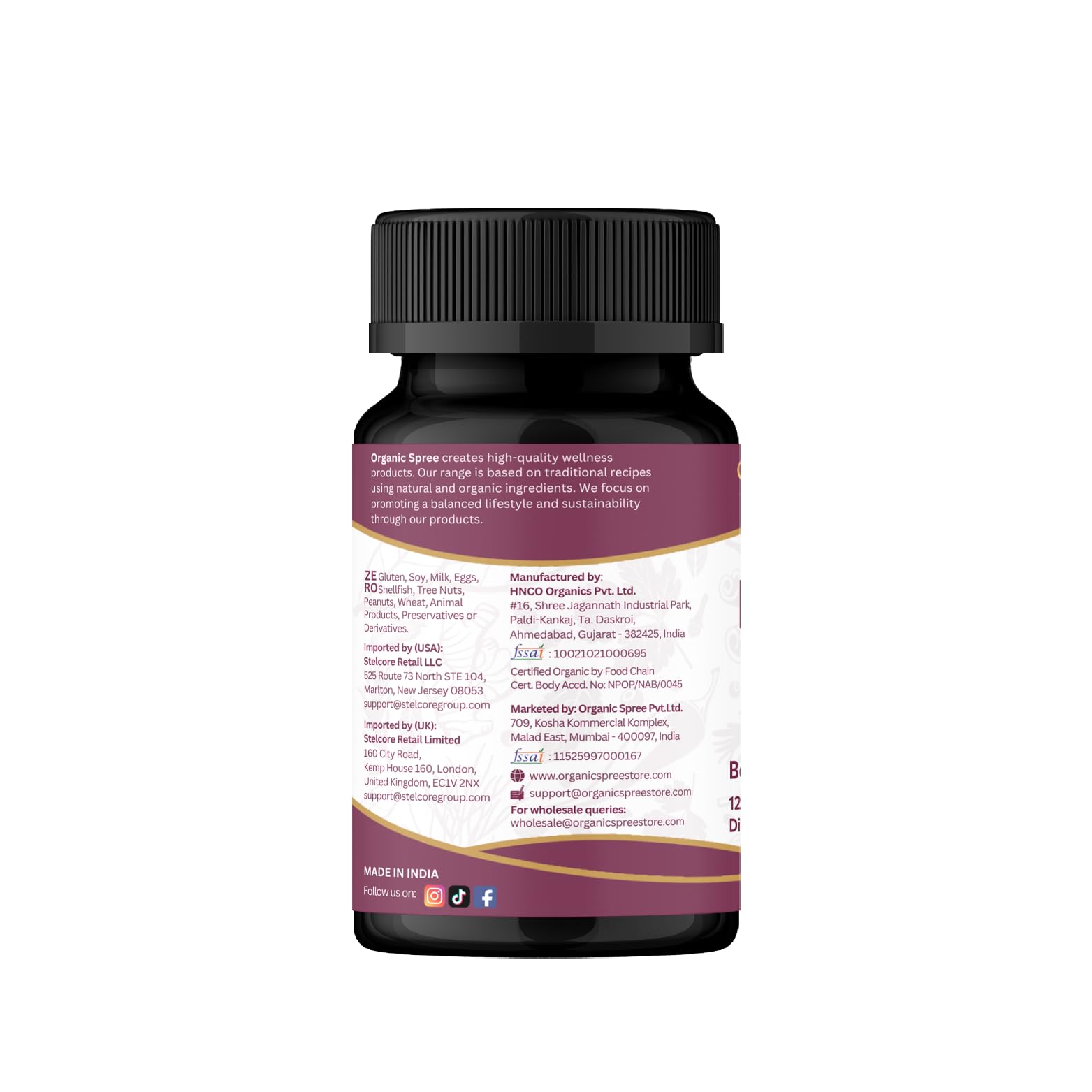 Packaging of ORGANIC SPREE Beetroot Tablets with nutritional information