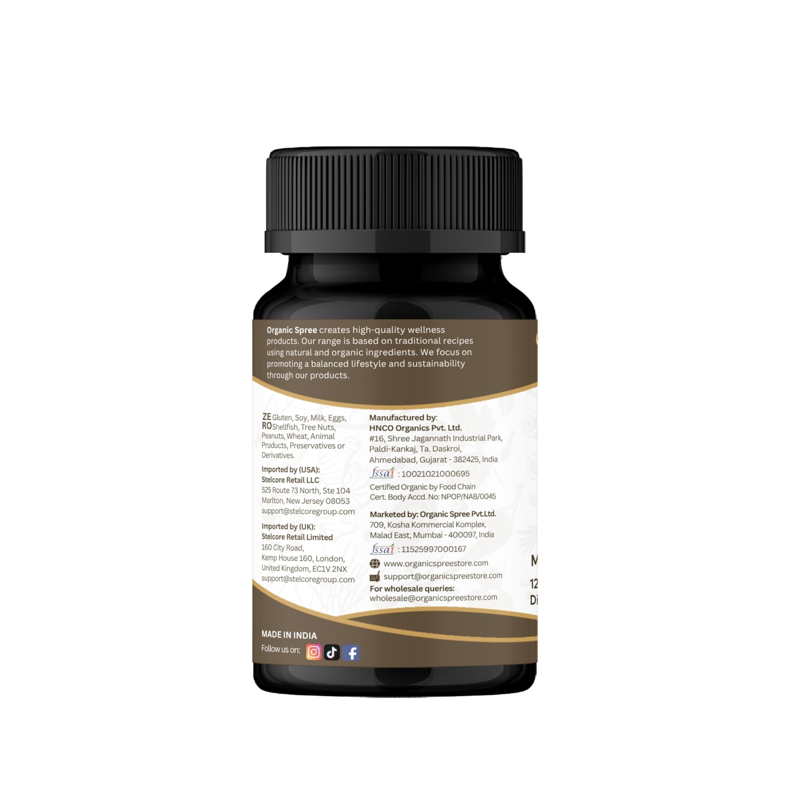Packaging of ORGANIC SPREE Mucuna Pruriens Tablets on a wooden surface