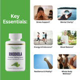 Packaging of Paradise Herbs Rhodiola Rosea 45g capsules