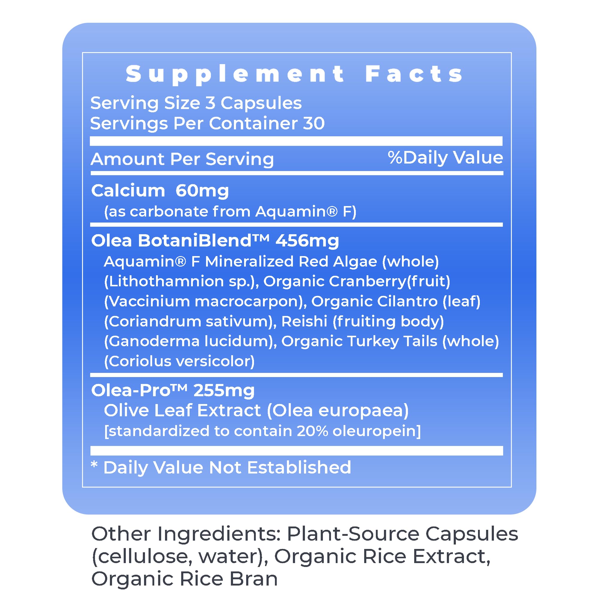 Packaging of Premier Research Labs Olive Leaf Extract 255mg supplement