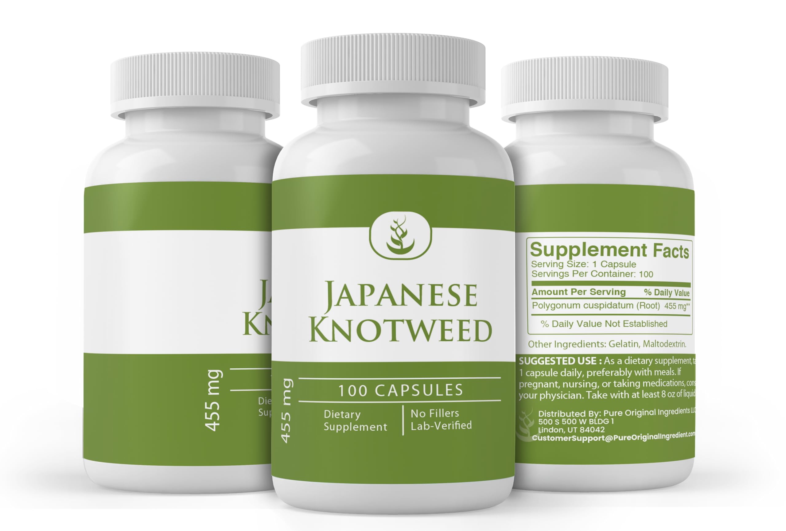 Packaging of PURE ORIGINAL INGREDIENTS Japanese Knotweed Capsules