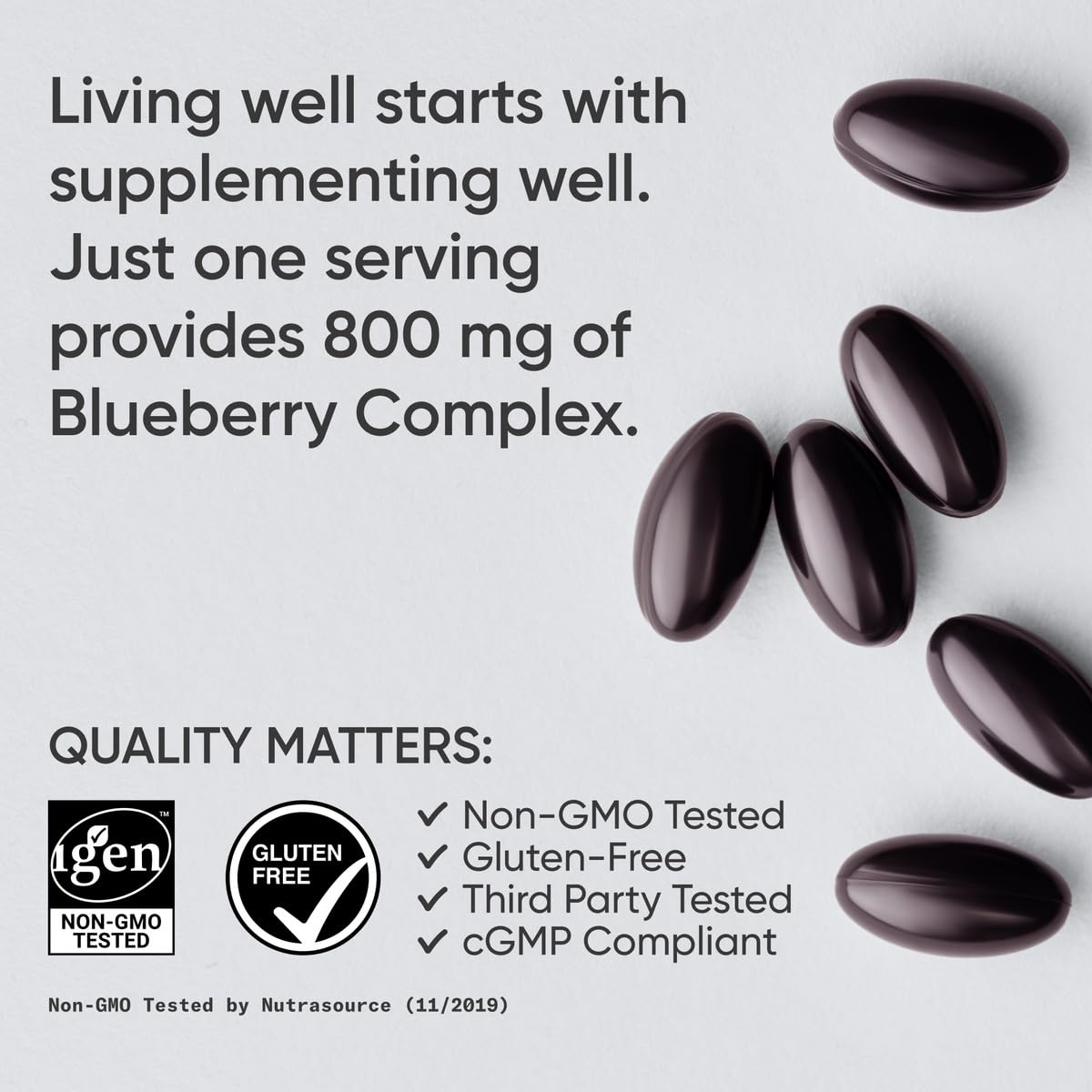 Packaging of Sports Research Blueberry Fruit Complex softgel capsules