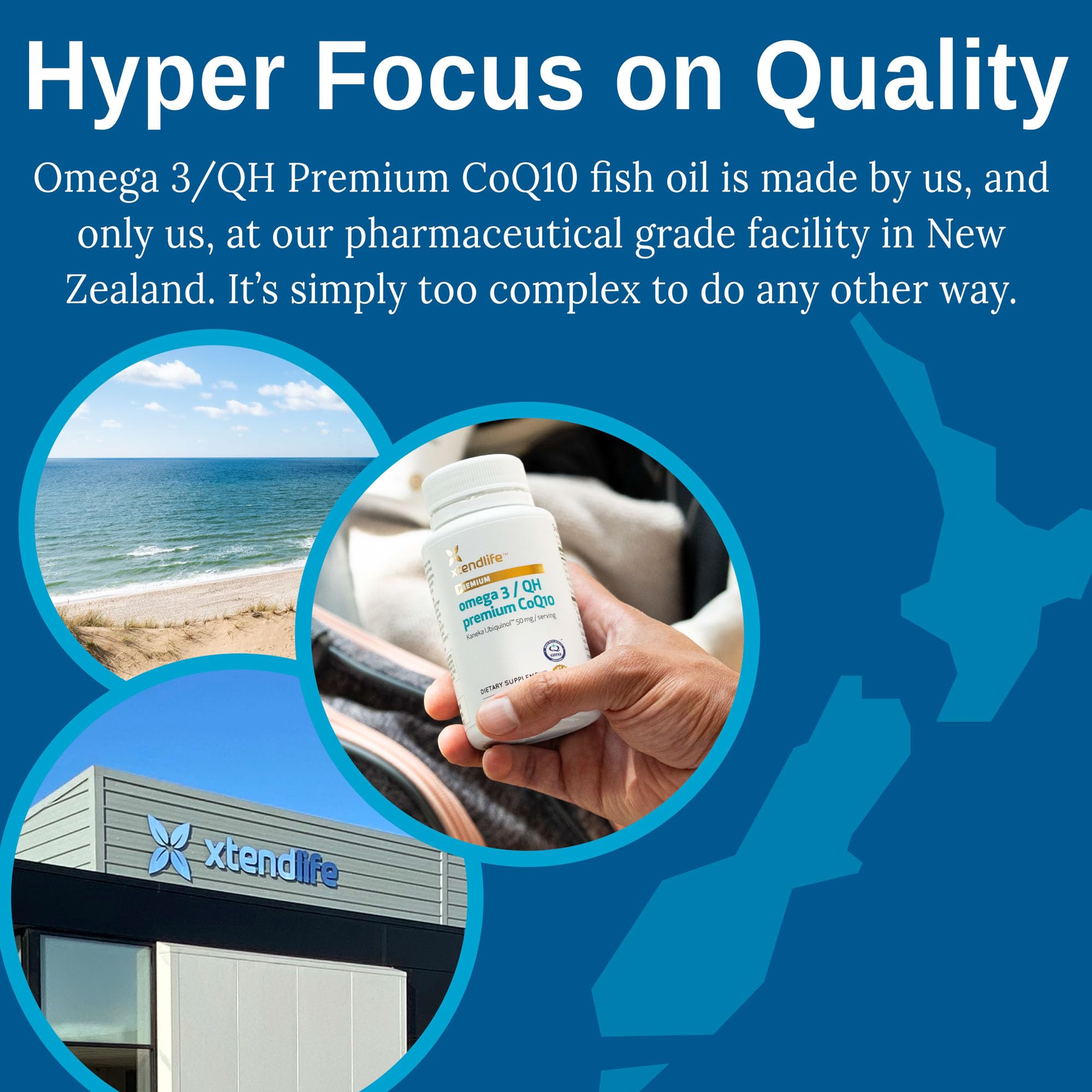 Packaging of Xtendlife CoQ10 Fish Oil Softgels with ingredients
