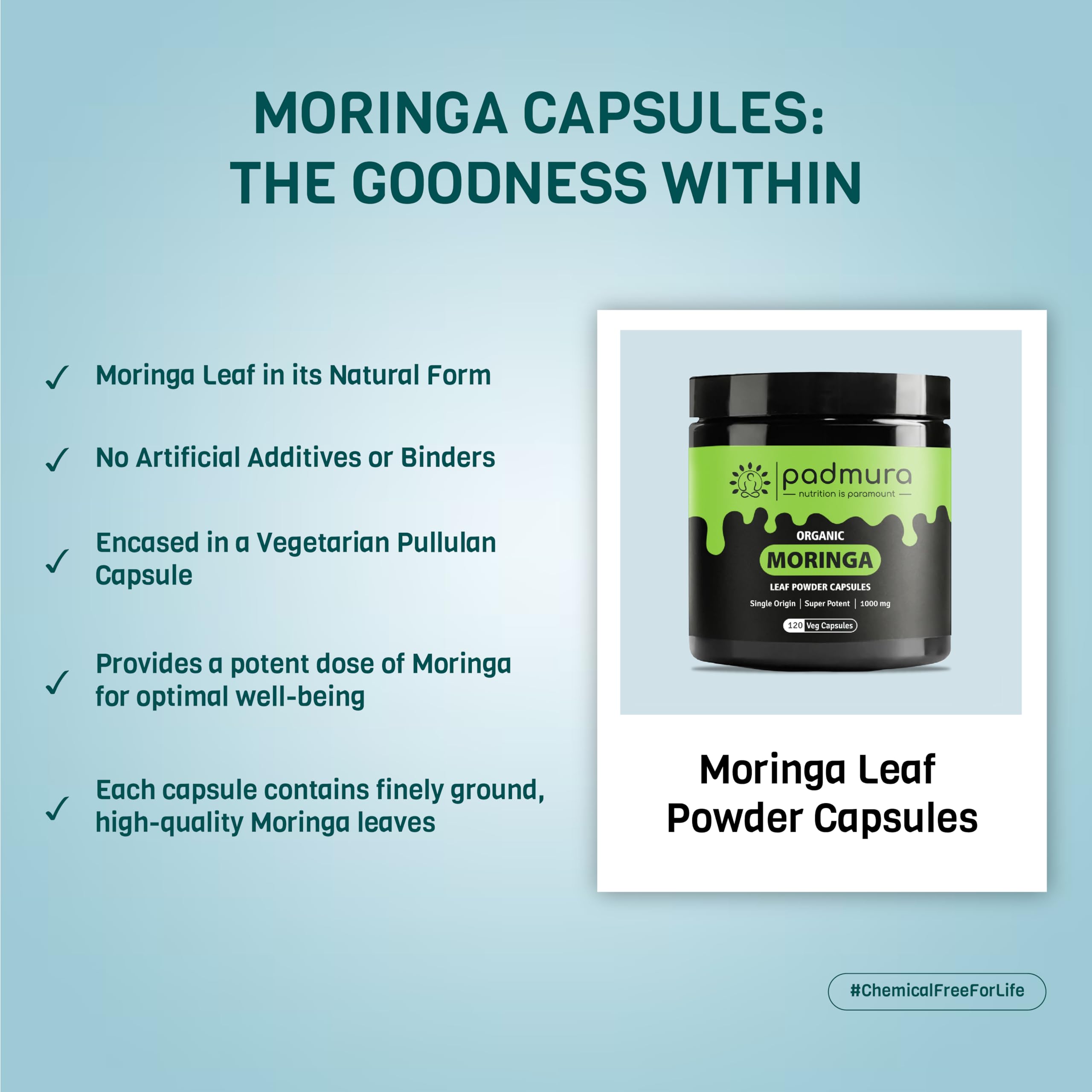 PADMURA Moringa Supplement in a lifestyle setting