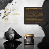 PahalFire Shilajit Gold-Grade Himalayan Resin 20g jar and ingredients list