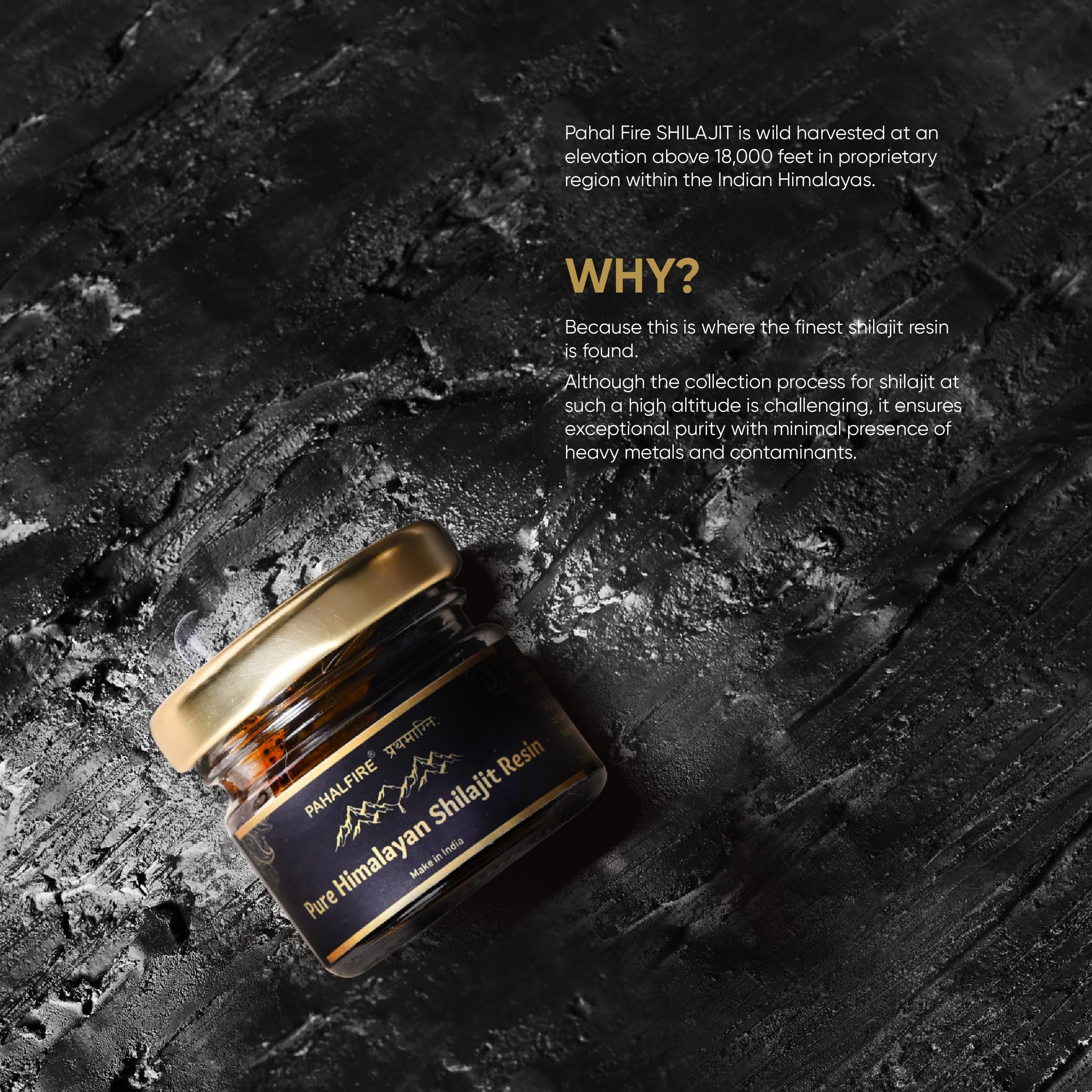 PahalFire Shilajit Gold-Grade Himalayan Resin 20g lifestyle scene