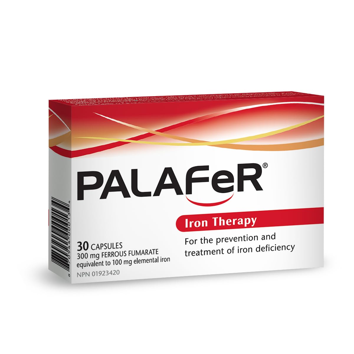 Palafer Iron Supplement Capsules back view with ingredient list