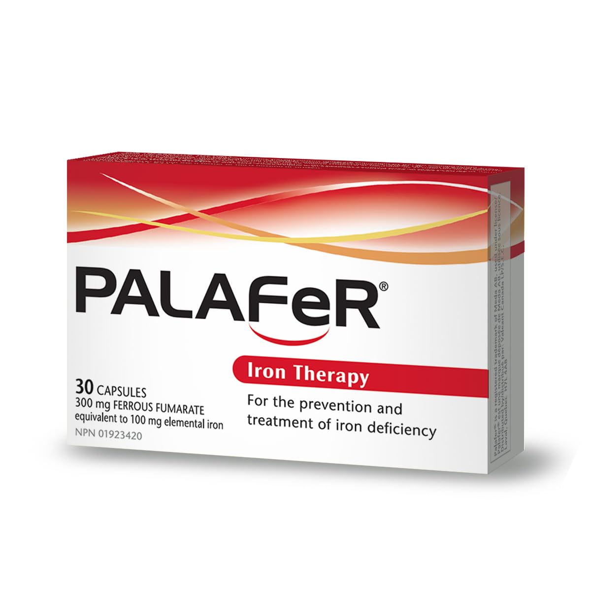Palafer Iron Supplement Capsules on a wooden table with natural lighting