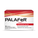Palafer Iron Supplement Capsules side view showing dosage
