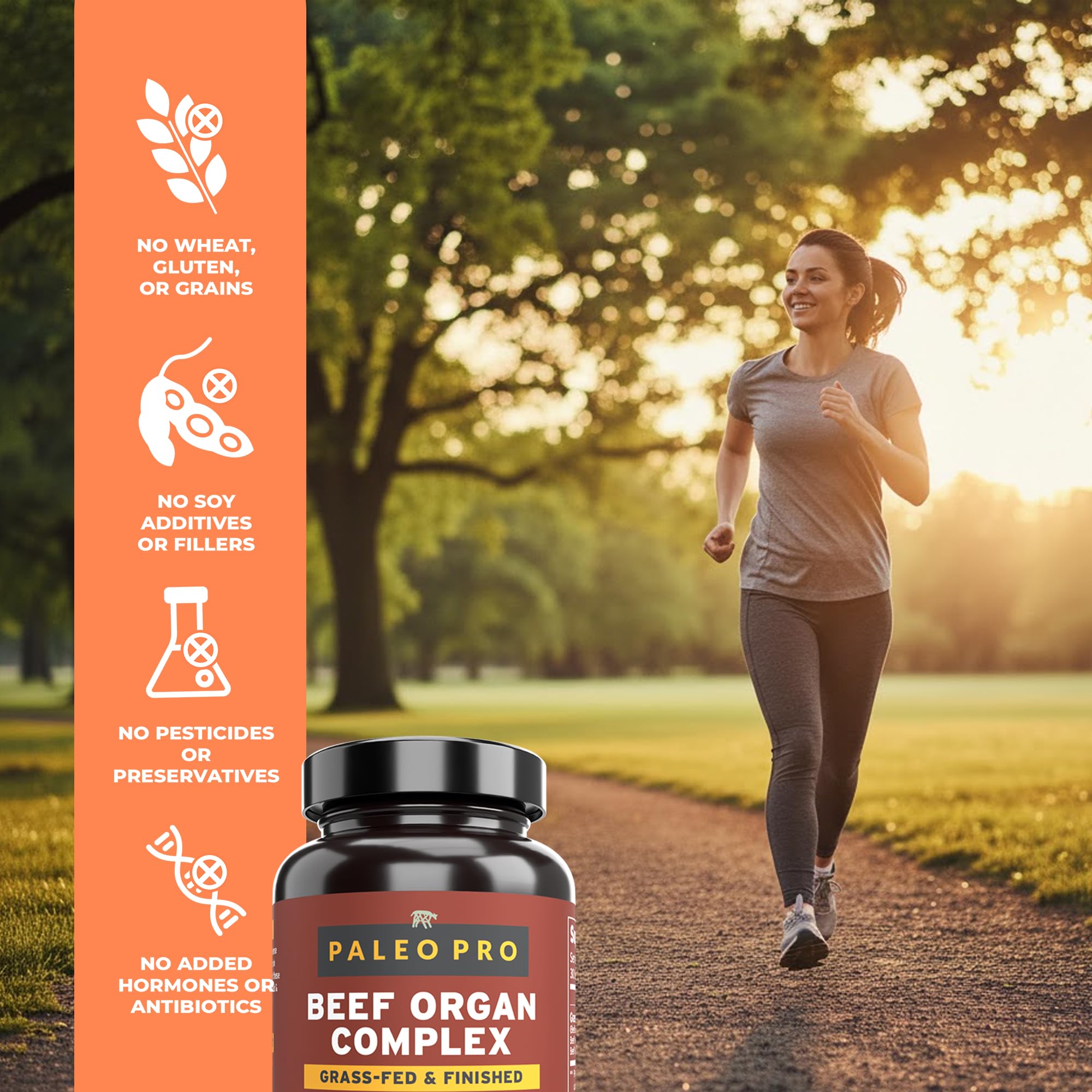 Paleo Pro Beef Organs Capsules lifestyle scene on kitchen counter