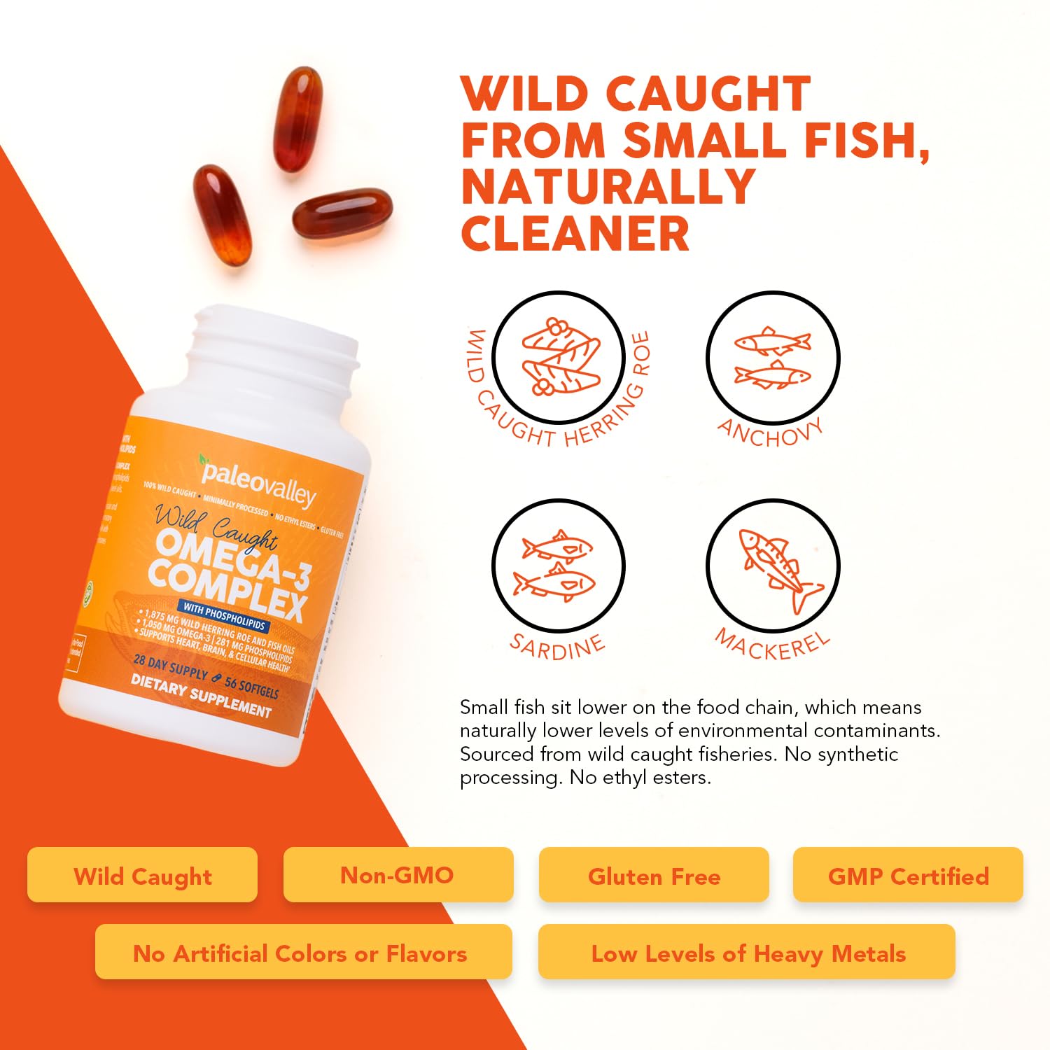 Paleovalley Omega-3 Complex Fish Oil Supplement packaging