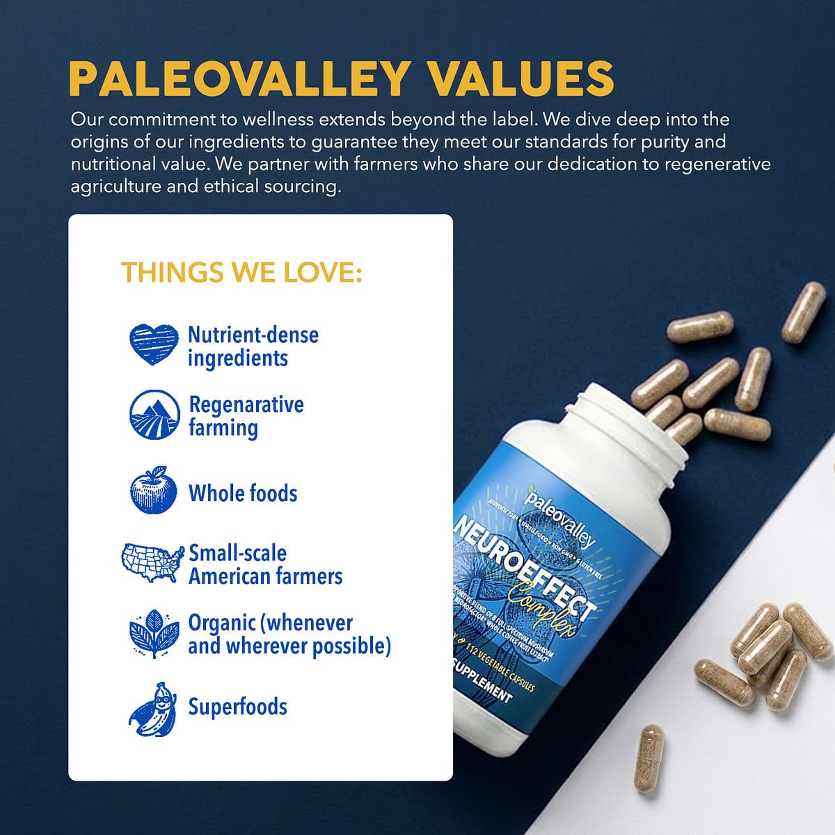 Paleovalley Organic Mushroom Supplement with coffee fruit close-up