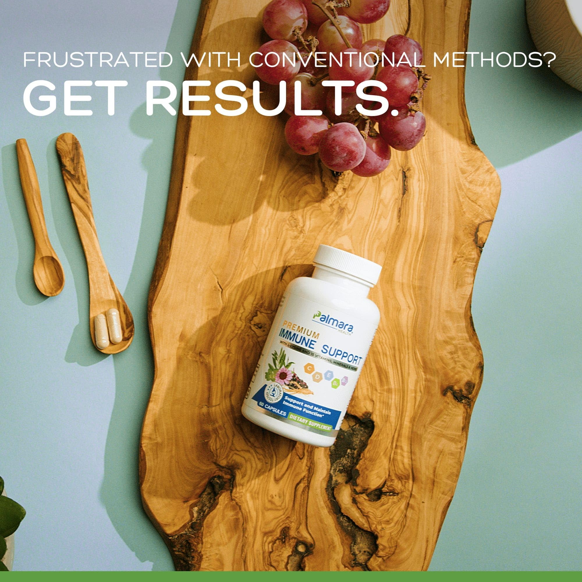 Palmara Health daily wellness Support Capsules displayed with other health products