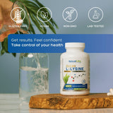 Palmara Health L-Lysine capsules side view showing ingredients