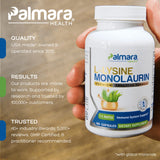 Palmara Health L-Lysine with Monolaurin bottle side view