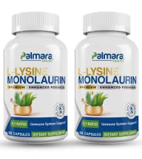 Palmara Health L-Lysine with Monolaurin capsules front view