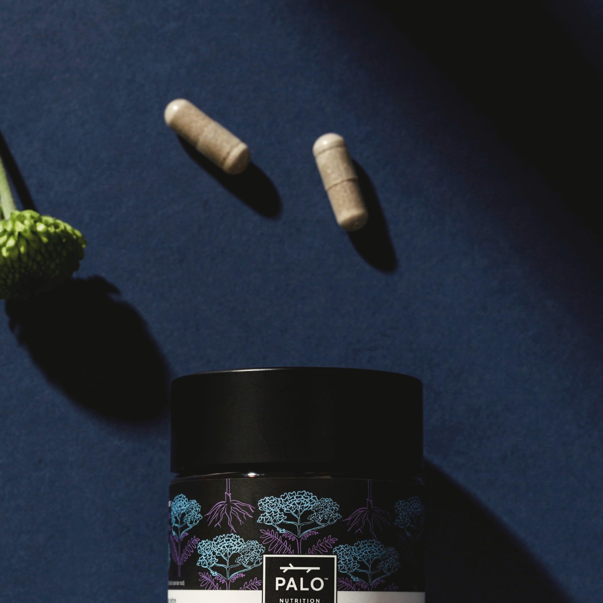 PALO Sleep Supplement capsules in a clear dish