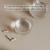 PALO Sleep Supplement on a wooden table with a calming background