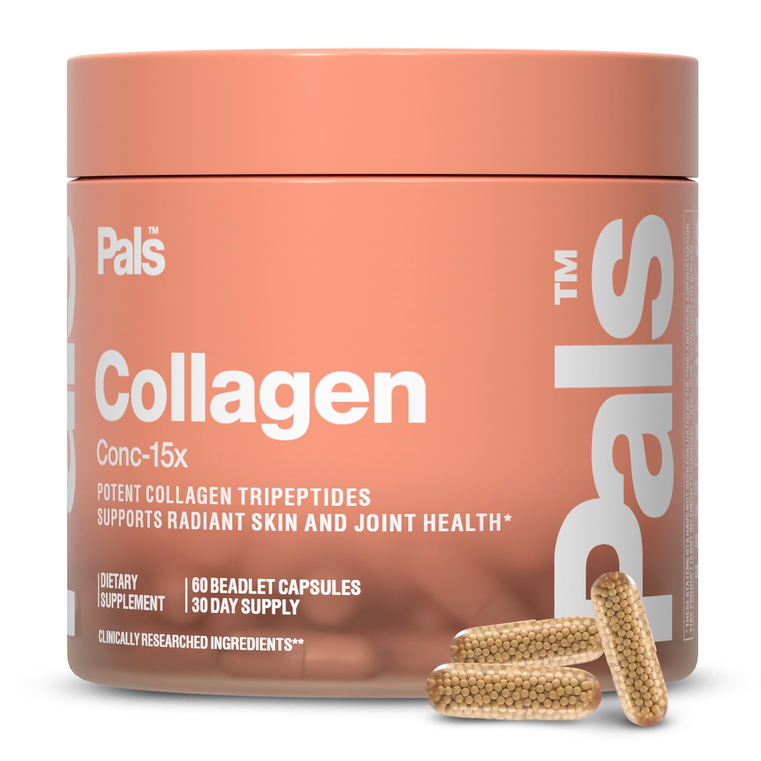 PALS Marine Collagen Capsules front view with packaging