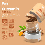 PALS Turmeric Curcumin Capsules 500mg showcasing the clean-label certification