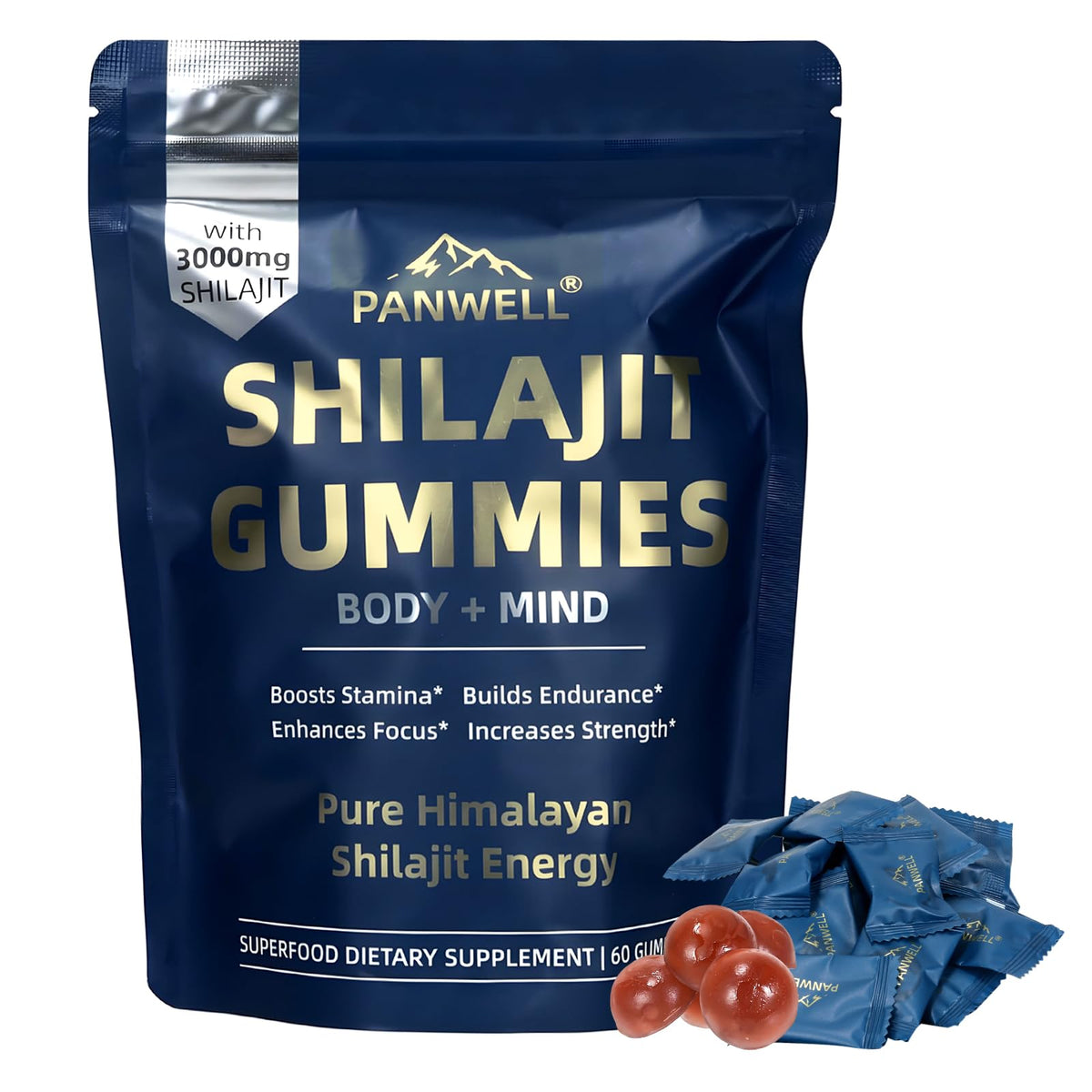 PANWELL Pure Himalayan Shilajit Gummies front view packaging
