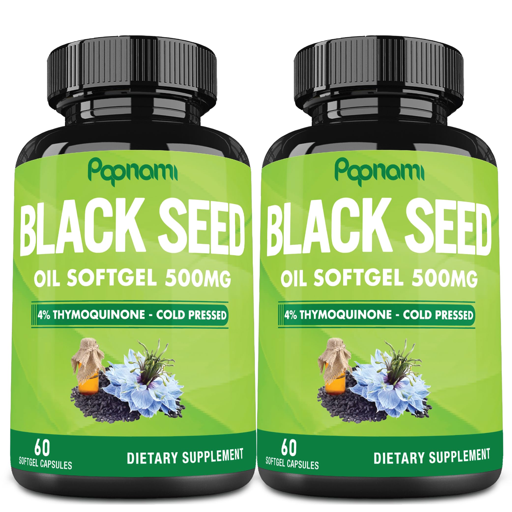Papnami Black Seed Oil Softgel Capsules 500mg front view