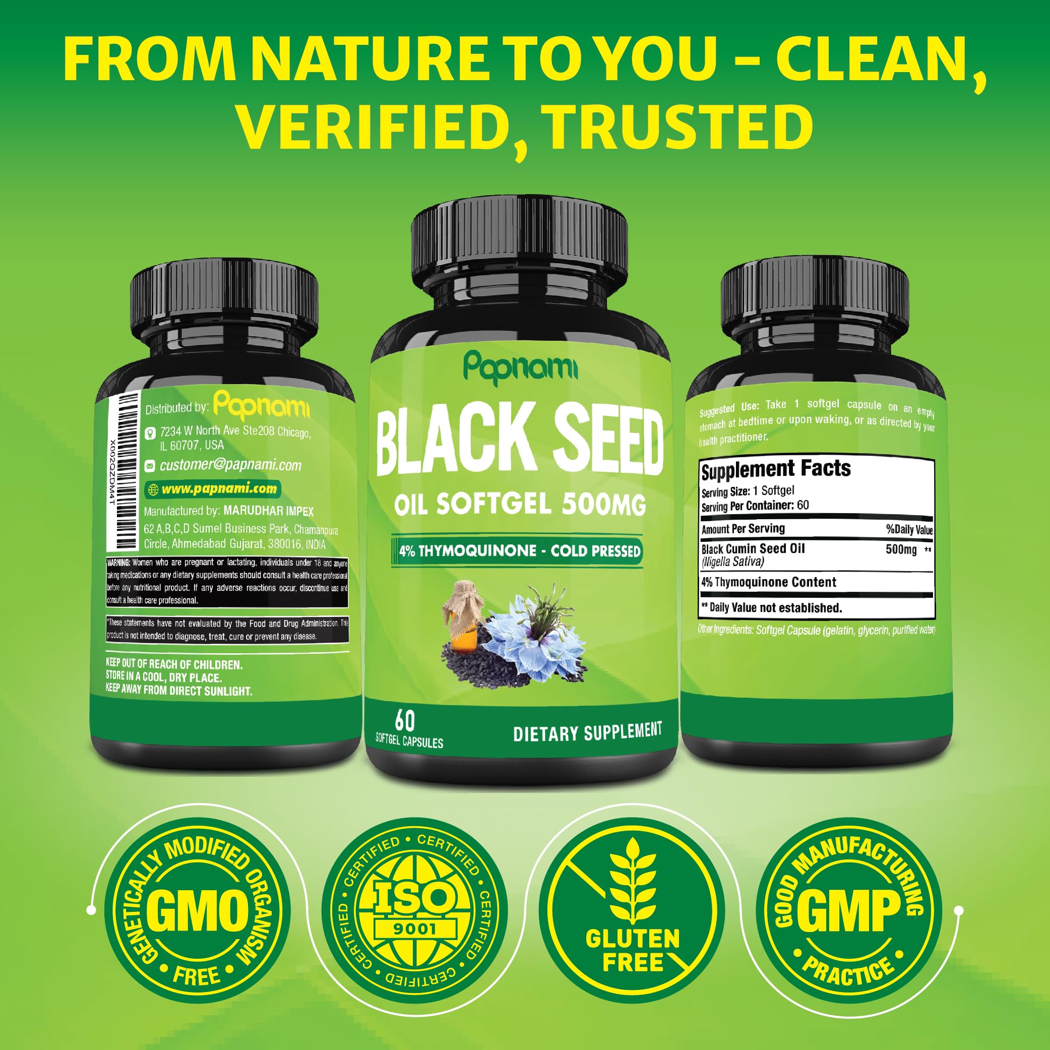 Papnami Black Seed Oil Softgel Capsules 500mg lifestyle scene