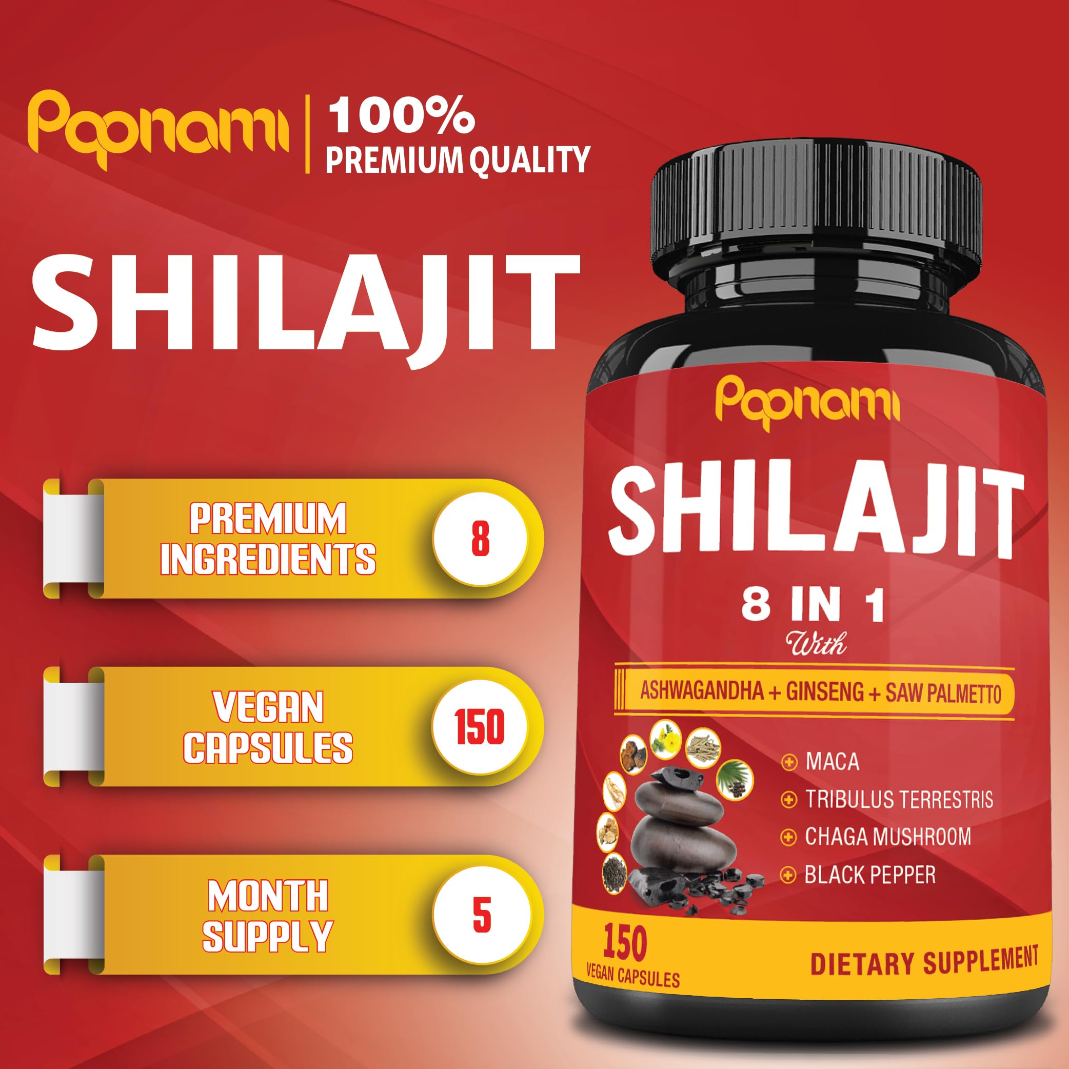 Papnami Saw Palmetto Herbal Supplement bottle side view