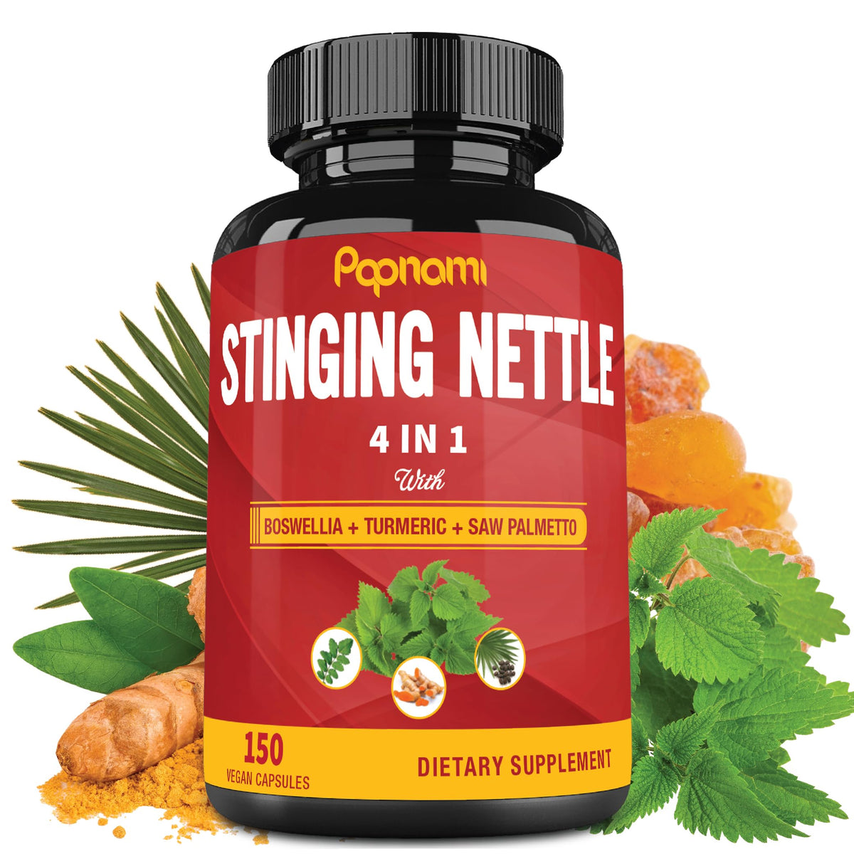 Papnami Stinging Nettle Supplement bottle front view