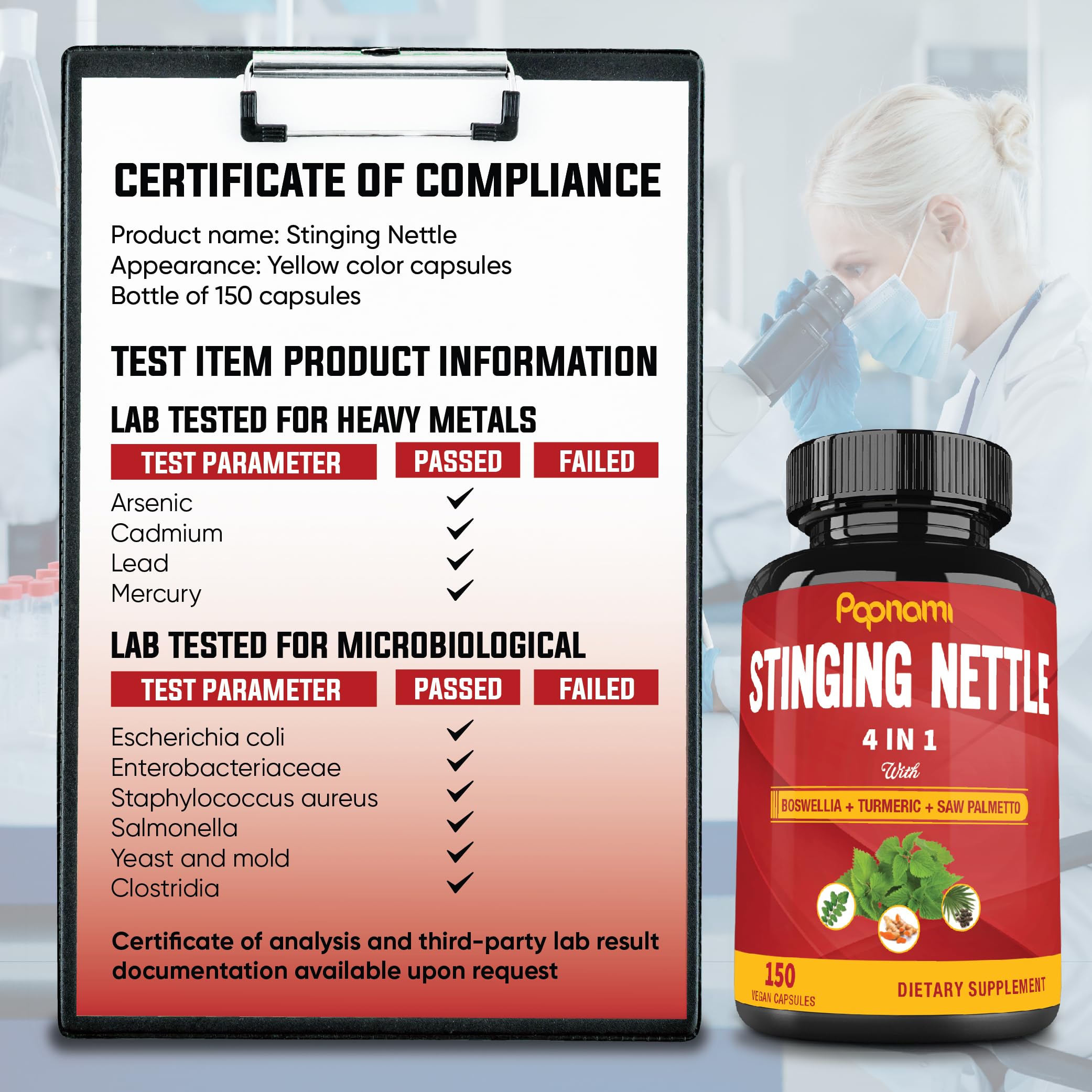 Papnami Stinging Nettle Supplement with measuring spoon