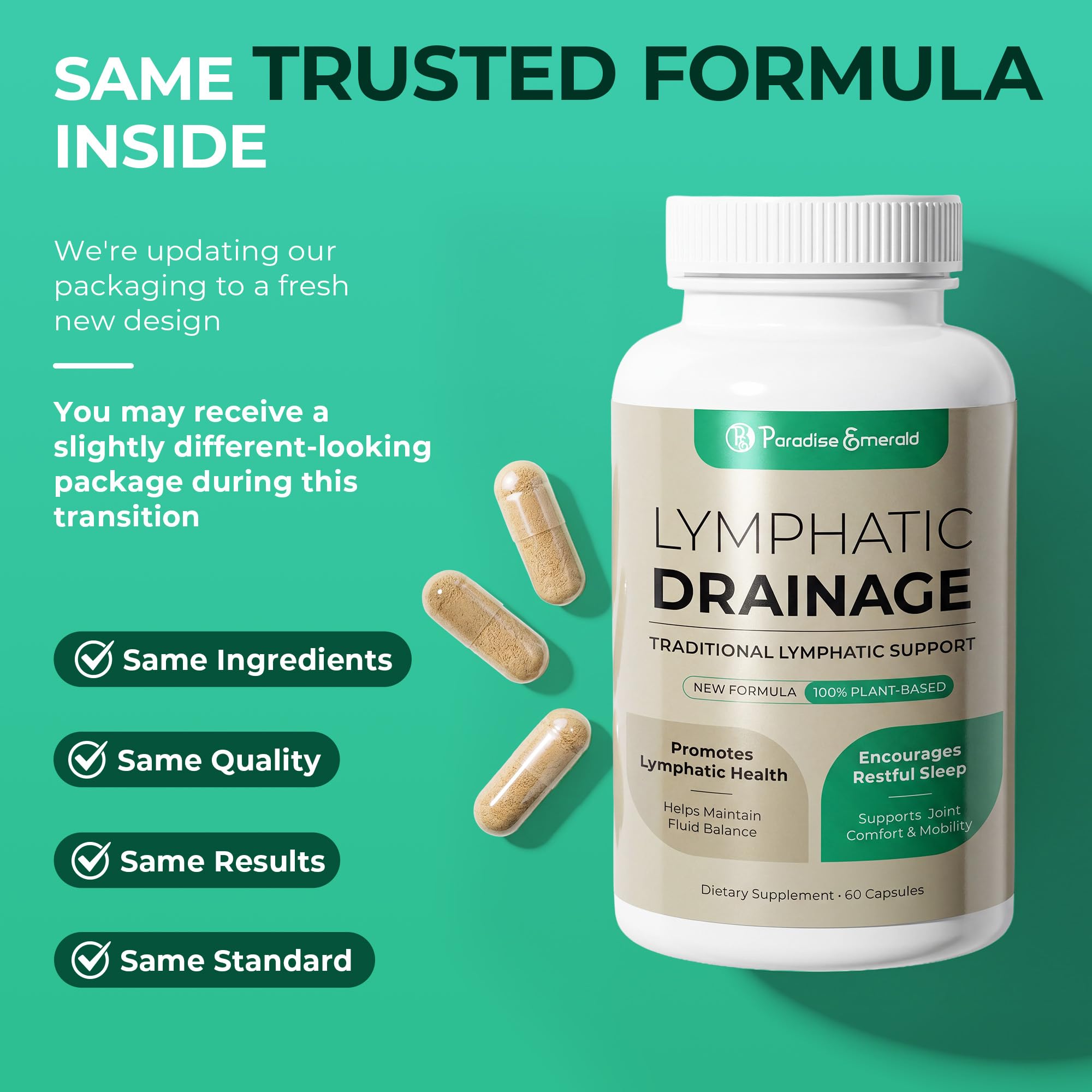 Paradise Emerald Echinacea Capsules side view showing capsule details