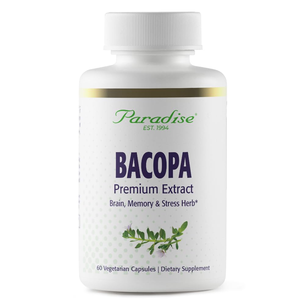 Paradise Herbs Bacopa Monnieri 250mg capsules front view